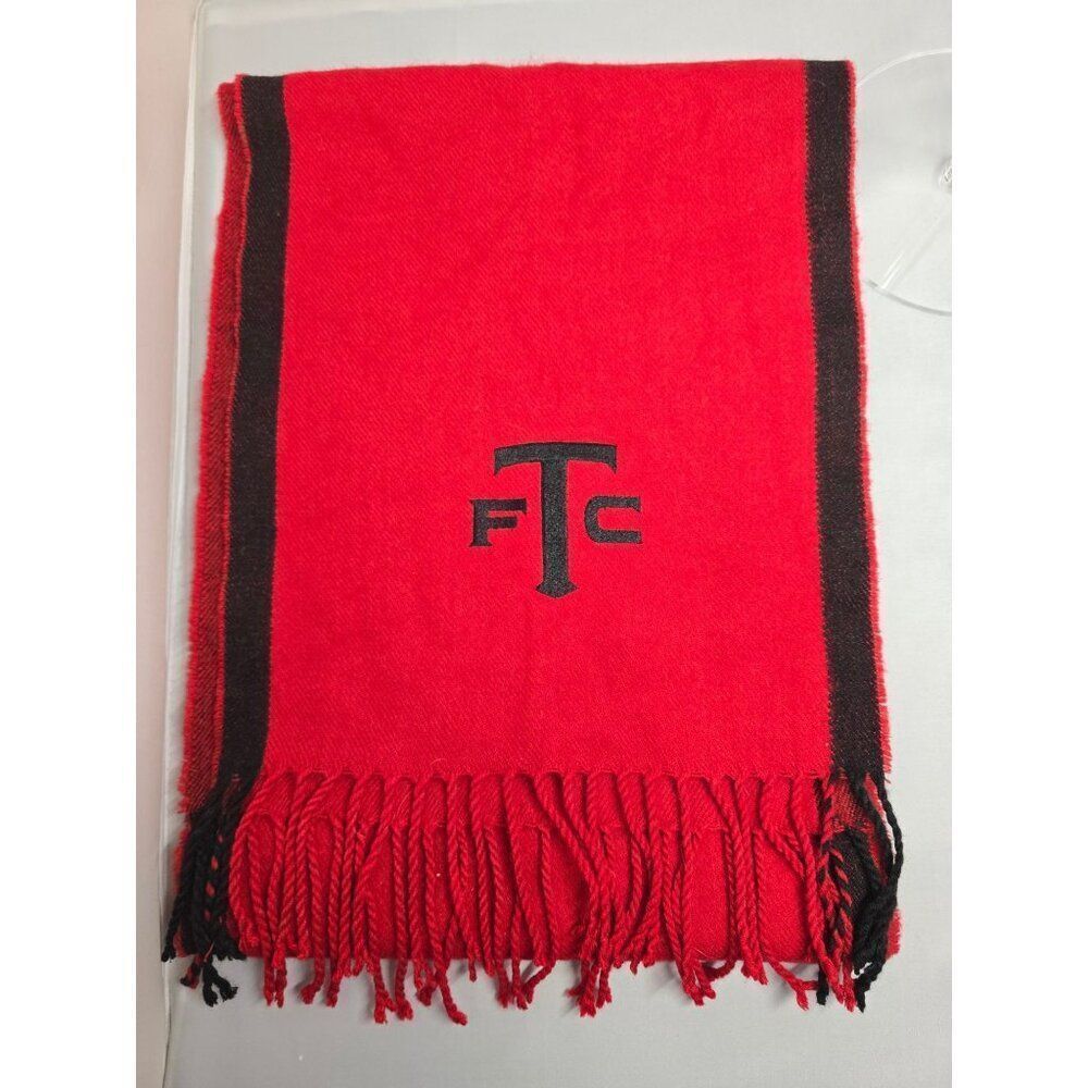 Toronto FC Red Black Fringe Scarf By Frank & Oak Wool blend MLS football soccer